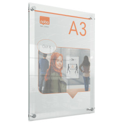 Portaposter Acrílico Transparente Mural A3 Nobo 1915590 | APLIUM
