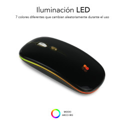 Ratón Óptico Inalámbrico 2.4G Y Bt Rgb LED Dual Flat Mouse B | APLIUM