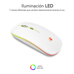 Ratón Óptico Inalámbrico 2.4G Y Bt Rgb LED Dual Flat Mouse W | APLIUM