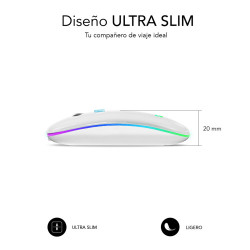 Ratón Óptico Inalámbrico 2.4G Y Bt Rgb LED Dual Flat Mouse W | APLIUM