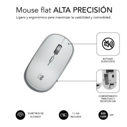 Ratón Óptico Inalámbrico Wireless Mini Mouse Silver | APLIUM