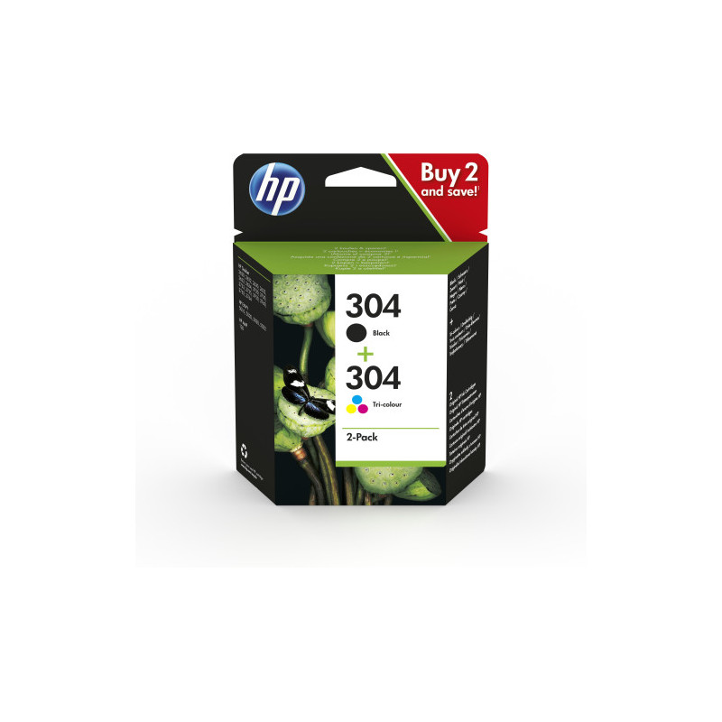 HP Paquete de 2 cartuchos de tinta Original 304 negro/tricol | APLIUM