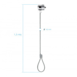 TooQ TQCLKC0025 cable antirrobo Plata 1,5 m | APLIUM