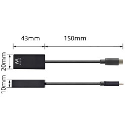Ewent EW9823 adaptador de cable de vídeo 0,15 m USB Tipo C H | APLIUM