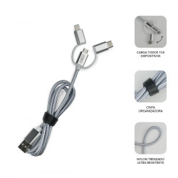 SUBBLIM Cargador Coche 2xUSB Dual Car Charger Alum 2.4A + Ca | APLIUM