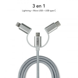 SUBBLIM Cargador Coche 2xUSB Dual Car Charger Alum 2.4A + Ca | APLIUM