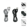 Subblim Pack 2 Cables USB A Micro USB (2.4A) 1M BLACK/SILVER | APLIUM