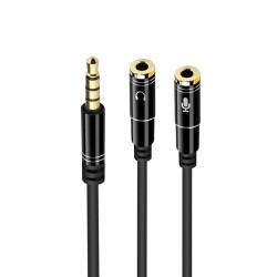 Ewent EC1641 cable de audio 0,3 m 3,5mm 2 x 3.5mm Negro | APLIUM