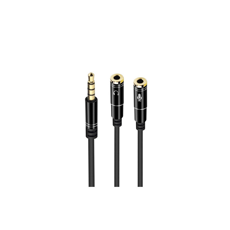 Ewent EC1641 cable de audio 0,3 m 3,5mm 2 x 3.5mm Negro | APLIUM