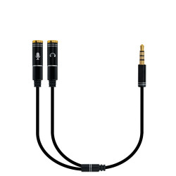 Ewent EC1641 cable de audio 0,3 m 3,5mm 2 x 3.5mm Negro | APLIUM