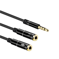 Ewent EC1641 cable de audio 0,3 m 3,5mm 2 x 3.5mm Negro | APLIUM