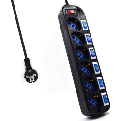 Ewent EW3851 limitador de tensión Negro 6 salidas AC 220 V 1 | APLIUM