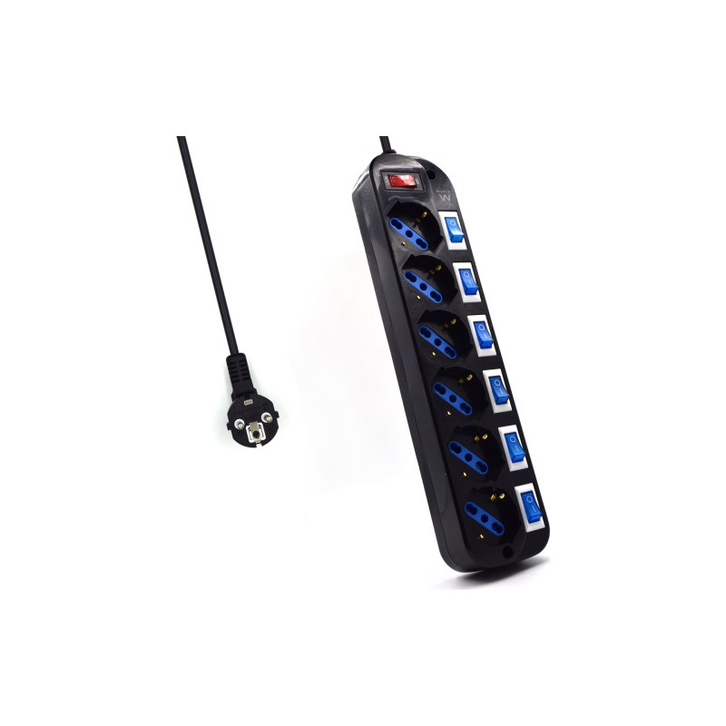 Ewent EW3851 limitador de tensión Negro 6 salidas AC 220 V 1 | APLIUM