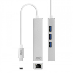 Nanocable Conversor USB-C a Ethernet Gigabit + 3xUSB 3.0, Pl | APLIUM