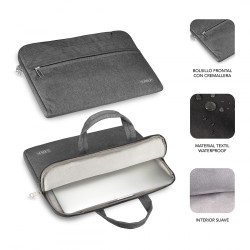 SUBBLIM Funda Ordenador Business Laptop Sleeve 13,3-14" Grey | APLIUM