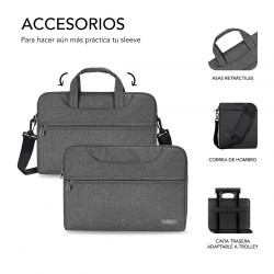 SUBBLIM Funda Ordenador Business Laptop Sleeve 13,3-14" Grey | APLIUM