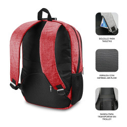 SUBBLIM Mochila para Portátil Urban Lock Backpack 16" Red | APLIUM