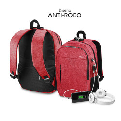 SUBBLIM Mochila para Portátil Urban Lock Backpack 16" Red | APLIUM