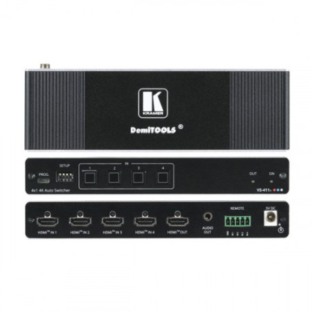 Kramer Selector VS-411X Automático 4K Hdr HDMI 4X1 | APLIUM