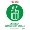 Señales Adhesivos Preimpreso "TIRA Aquí Guantes Y Mascarilla | APLIUM
