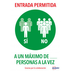 Señales Adhesivos Preimpreso "ENTRADA PERMITIDA" Sobre De 2 | APLIUM