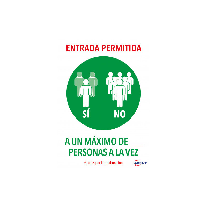 Señales Adhesivos Preimpreso "ENTRADA PERMITIDA" Sobre De 2 | APLIUM