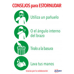 Señales Adhesivos Preimpreso "CONSEJO Para ESTORNUDAR" Sobre | APLIUM