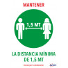 Señales Adhesivos Preimpreso "MANTENER Disntacia Minima De 1 | APLIUM