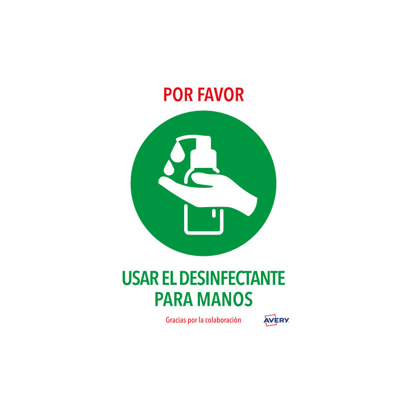 Señales Adhesivos Preimpreso "USAR Desinfectante Para Las MA | APLIUM