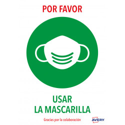 Señales Adhesivos Preimpreso "USAR Mascarillas " Sobre De 2 | APLIUM