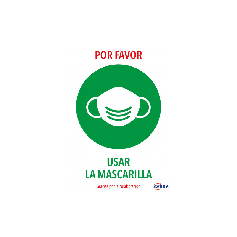 Señales Adhesivos Preimpreso "USAR Mascarillas " Sobre De 2 | APLIUM