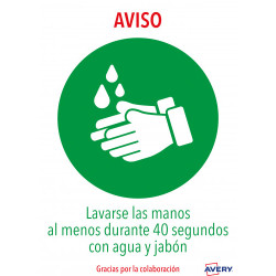 Señales Adhesivos Preimpreso "LAVARSE Las MANOS" Sobre De 2 | APLIUM