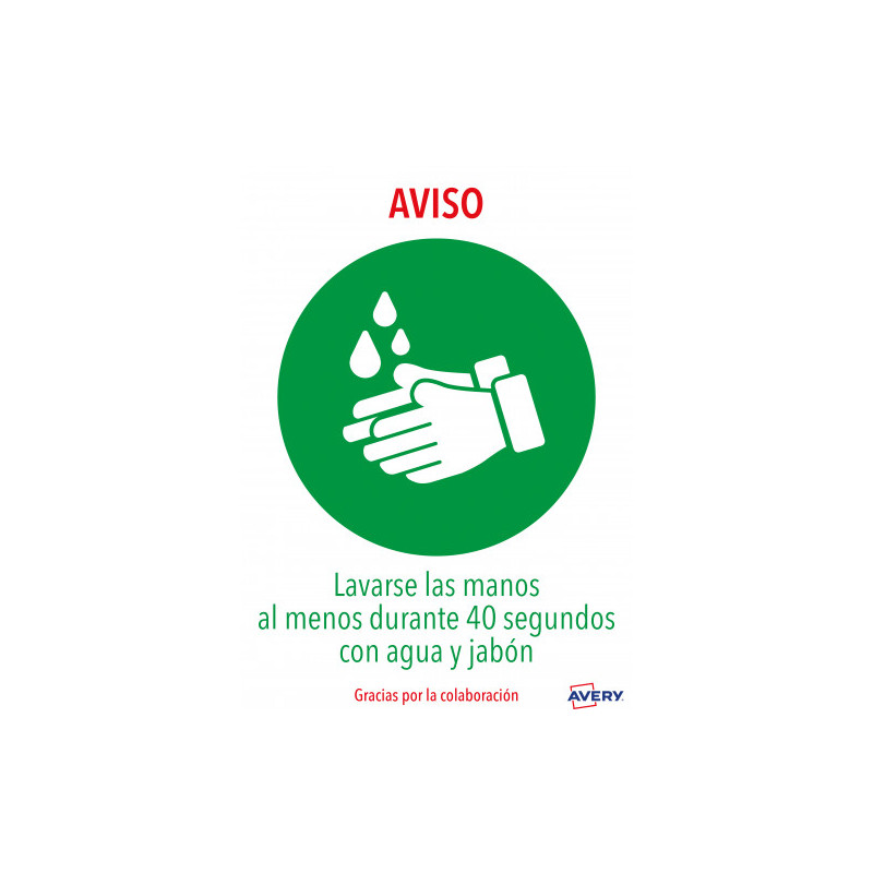 Señales Adhesivos Preimpreso "LAVARSE Las MANOS" Sobre De 2 | APLIUM