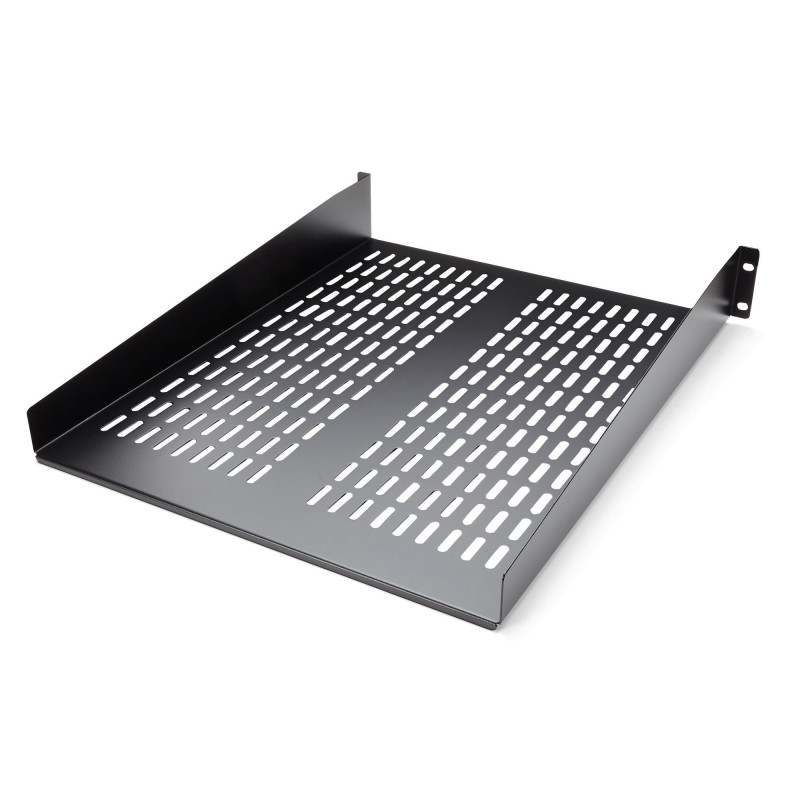 2U 22" Vented Fixed Rack Mount Shelf
