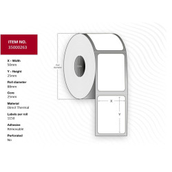 Label 50x25 - Core 25.