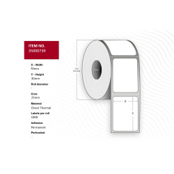Label 70x30mm - Core 25.