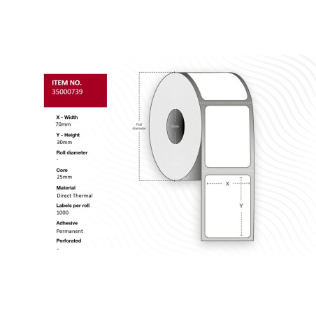 Label 70x30mm - Core 25.