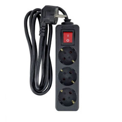 3-way Schuko Socket on/off