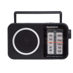 Radio Portátil Daewoo DW1124/ con Cable/ Negra | APLIUM