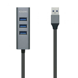 Hub USB 3.0 Aisens A106-0507/ 4xUSB/ Gris | APLIUM