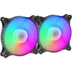 Pack 2 Ventiladores Mars Gaming MFDUO/ 12cm/ FRGB | APLIUM