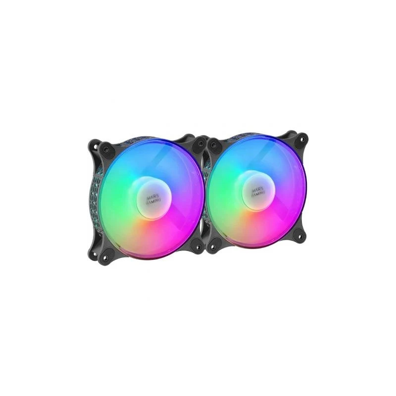 Pack 2 Ventiladores Mars Gaming MFDUO/ 12cm/ FRGB | APLIUM