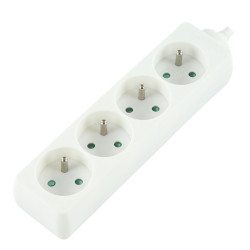 4-WAY POWER STRIP: WHITE -