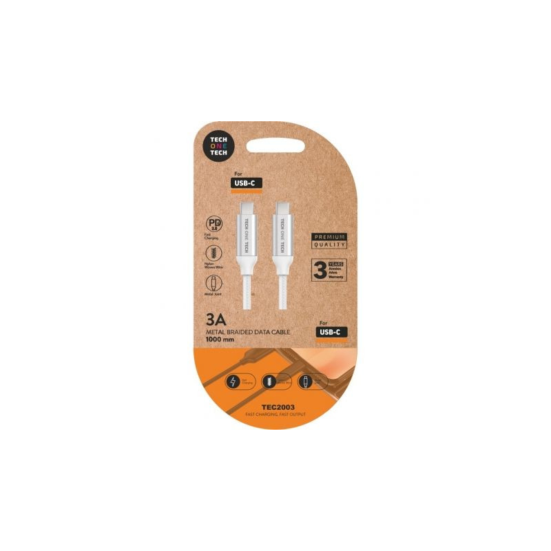 Cable USB 2.0 Tipo-C Tech One Tech TEC2204/ USB Tipo-C Macho | APLIUM
