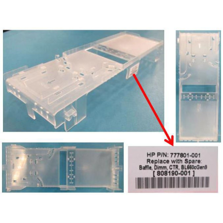 DIMM baffle center component