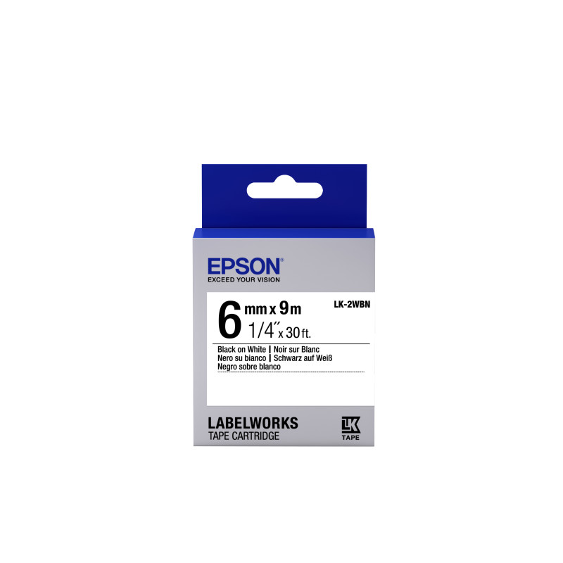 Label/LK-2WBN Standard 6mm x 9m BK/WH