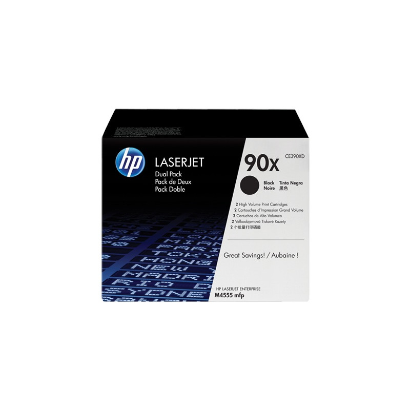 K/HP 90X Black Dual Pk LJ Toner Cartrdge