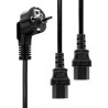 Power Y-Cord 1.8m Black IEC320