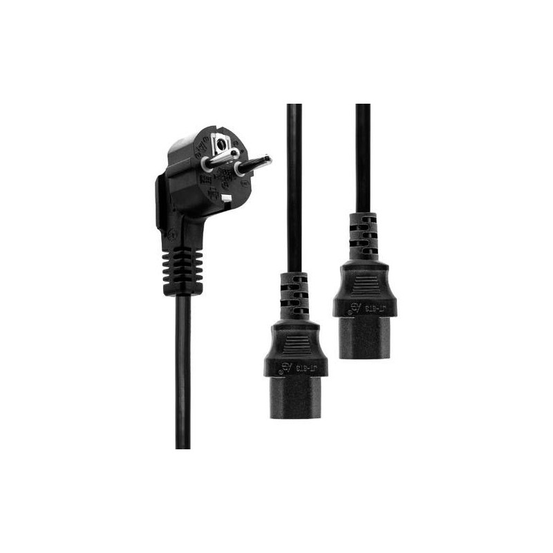 Power Y-Cord 3m IEC320, Black
