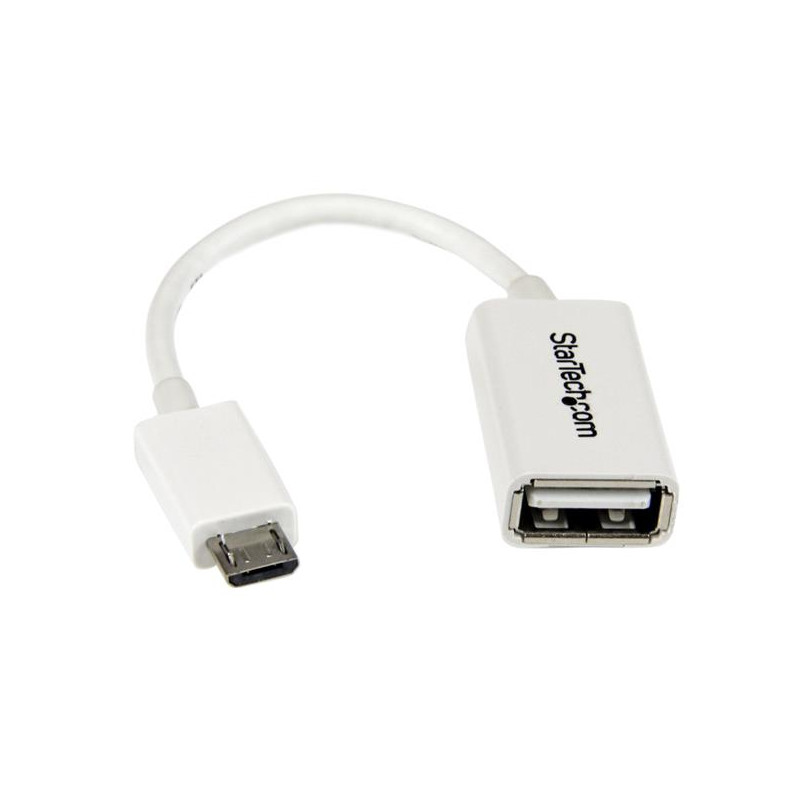 5in White Micro USB to USB OTG Adapter